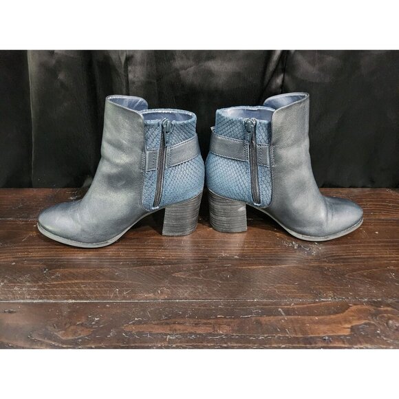 Seychelles Reunited Blue Leather Ankle Zip Booties/Sz. 6 - Picture 2 of 8